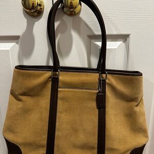 Coach leather and suede tote